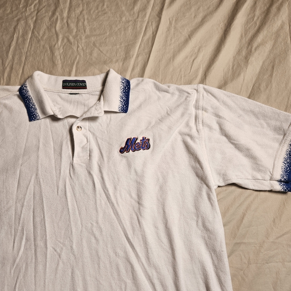 Vintage 90s Dolphin Cove New York Mets‎ MLB Polo Shirt XXL